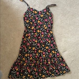 Floral patterned black dress